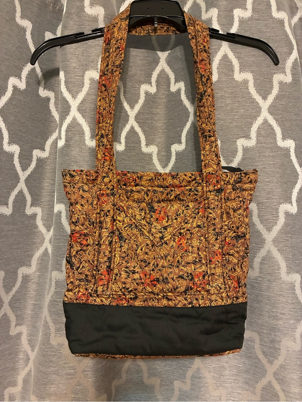 Quilted Floral Tote Bag - Fall Autumn Colors